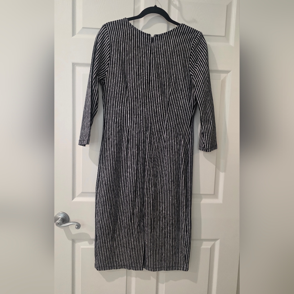 Vixen by Micheline Pitt Black Striped Miss Kitty Wiggle Dress with Belt Size XL - Picture 6 of 6